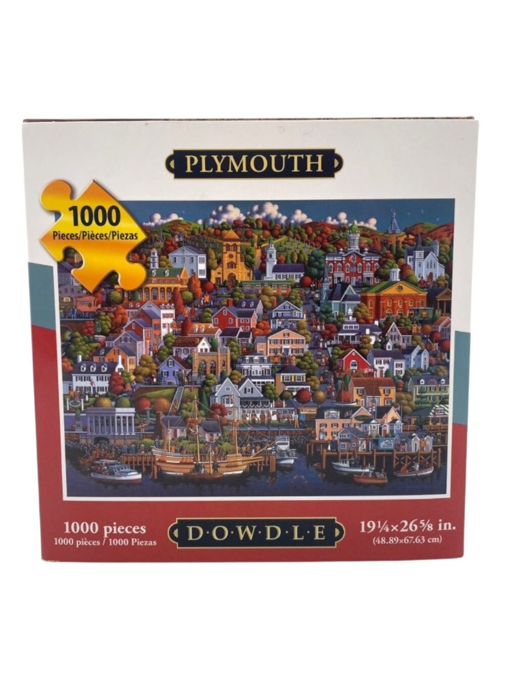 NEW Dowdle Folk Art Jigsaw Puzzles PLYMOUTH 1000 pcs 19 1/4" X 26 5/8"